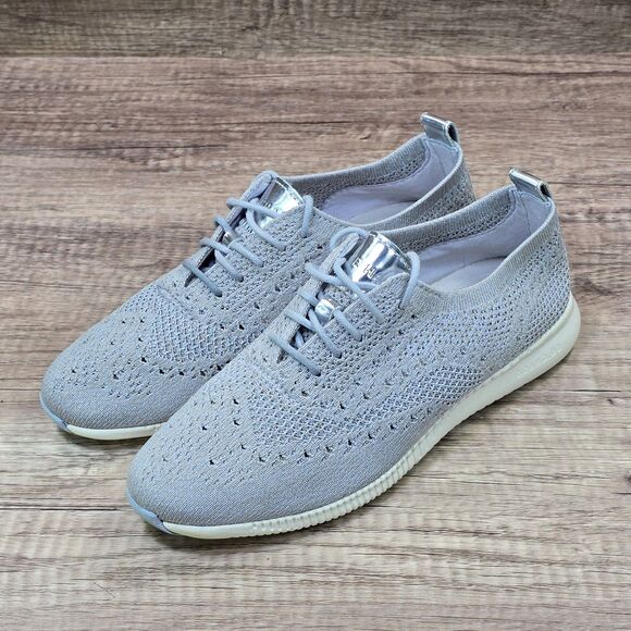 Cole Haan 2.ZERØGRAND Stitchlite Women's Sz 7B Gray Silver Wingtip Oxford Shoes - Picture 7 of 9
